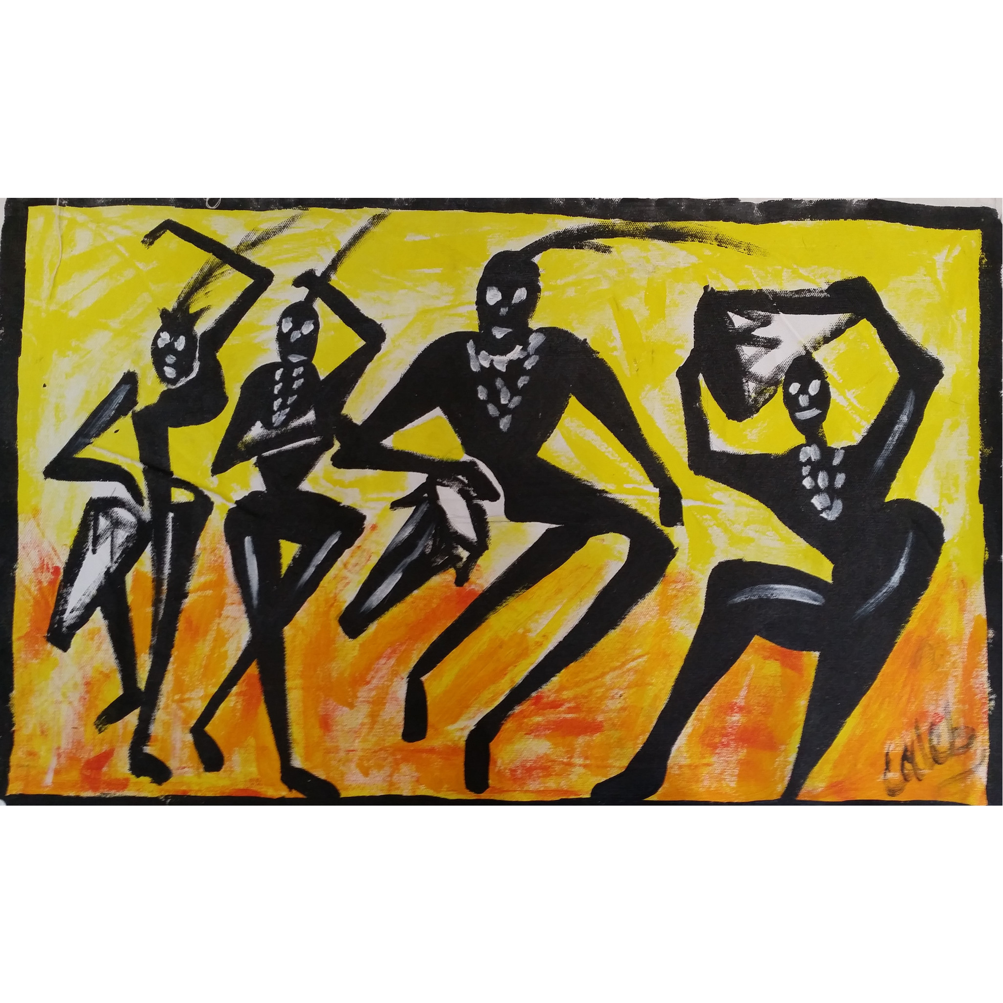 African Drummers (abstract) Painting
