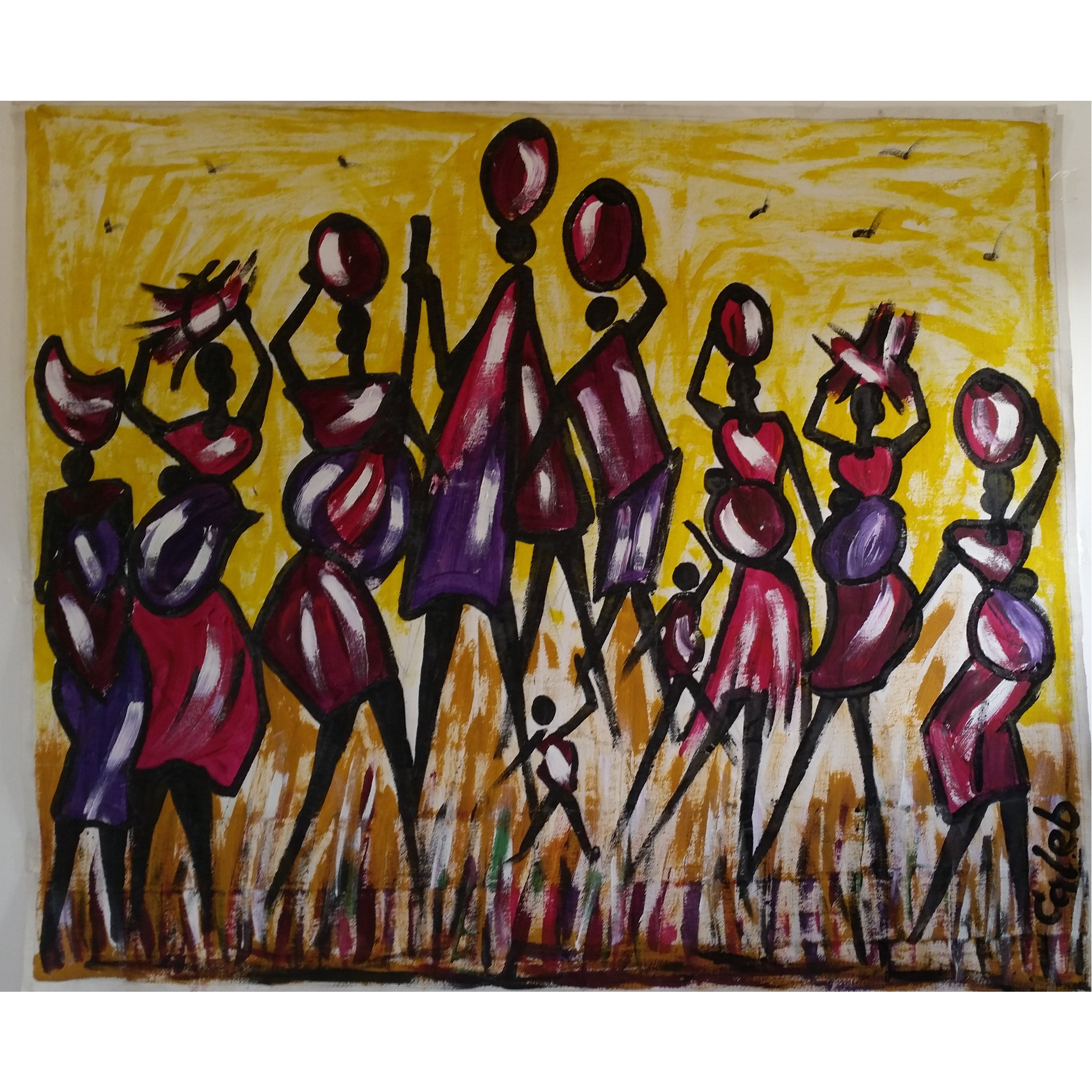 African Family Journey(abstract) Painting