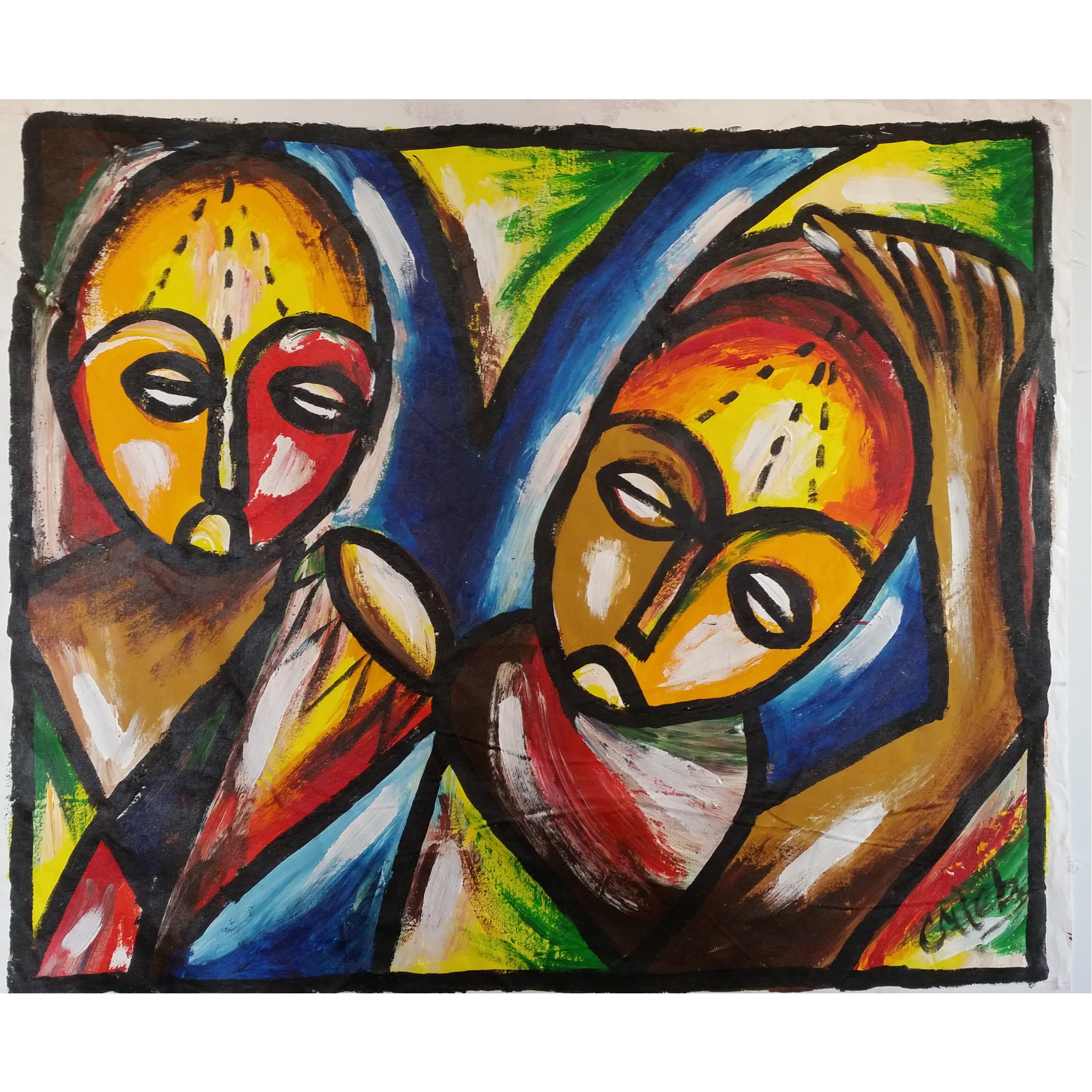 Africans in meditation (abstract)