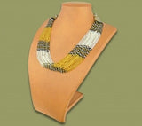 Beaded Necklace Zama Gold Silver Black