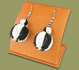 Bobble Earrings Black White