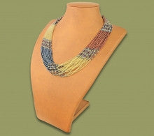 Beaded Necklace Zama Copper Metallic White-Gold