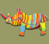 Colorful African Beaded Rhino